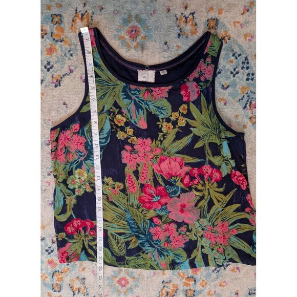 Anthropologie Postmark Lillie Floral Front Navy Back Tank OB539727 - S‎ - Picture 7 of 10